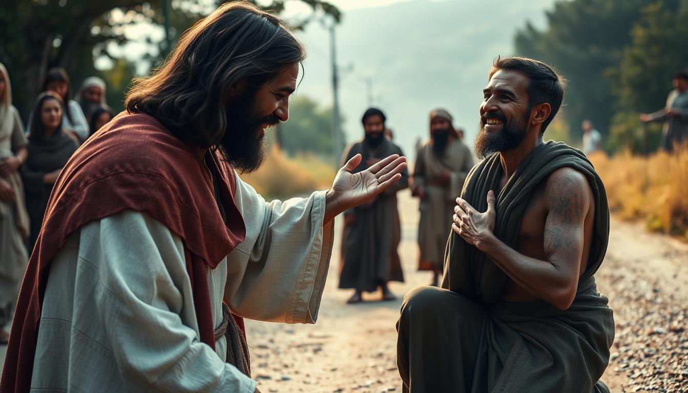 a cura do leproso pelo toque de jesus